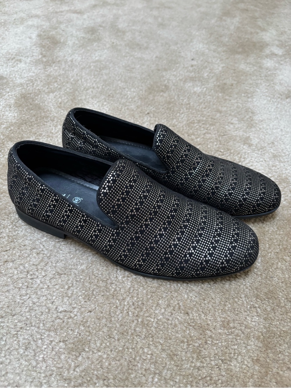 Abound Black Slip-On Loafers with Silver Dot Detail